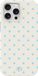 AVY Hoesje geschikt voor Apple iPhone 13 Pro Max | Riviera Dots | Polka Dots | Beige & Blauw | Hard Shell Back Cover | Compatibel met MagSafe & Qi2