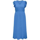 ONLY CARMAKOMA Meisjes Maxi Jurk Blauw Polyester 100% Maat 52