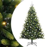 vidaXL Kunstkerstboom met scharnier 300 leds groen 210 cm