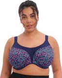 Elomi Energise Grote maten sport bh – Navy Geo - 80F (EU)