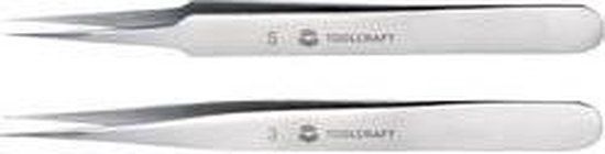 TOOLCRAFT TO-5861034 Pincetset 2-delig Spits, superfijn 120 mm