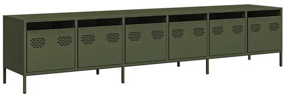vidaXL Tv-meubel 202x39x43,5 cm koudgewalst staal olijfgroen