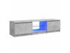 Meuble TV LED Bois Gris Béton 140x40x35.5 cm