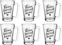 Glasmark Theeglazenglazen - 250 ml - 12x stuks - Home Sweet home - koffieglas