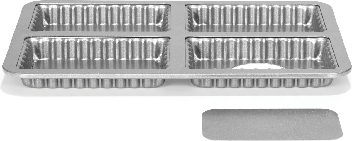 Patisse Mini Quichevorm - Silver-Top - Losse bodem - 4 vaks - 13x8cm