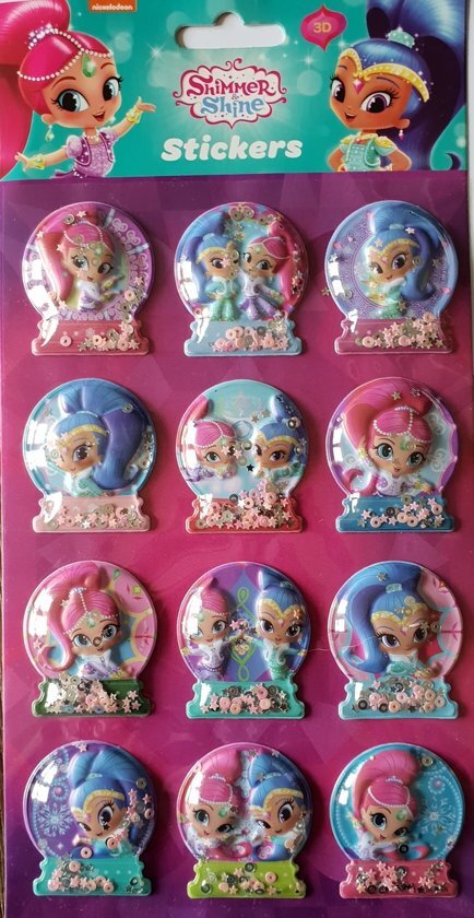 Nickelodeon Shimmer and Shine 3D kerst stickers