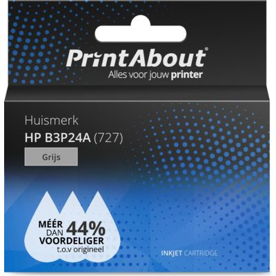 PrintAbout Huismerk HP B3P24A (727) Inktcartridge Grijs Hoge capaciteit