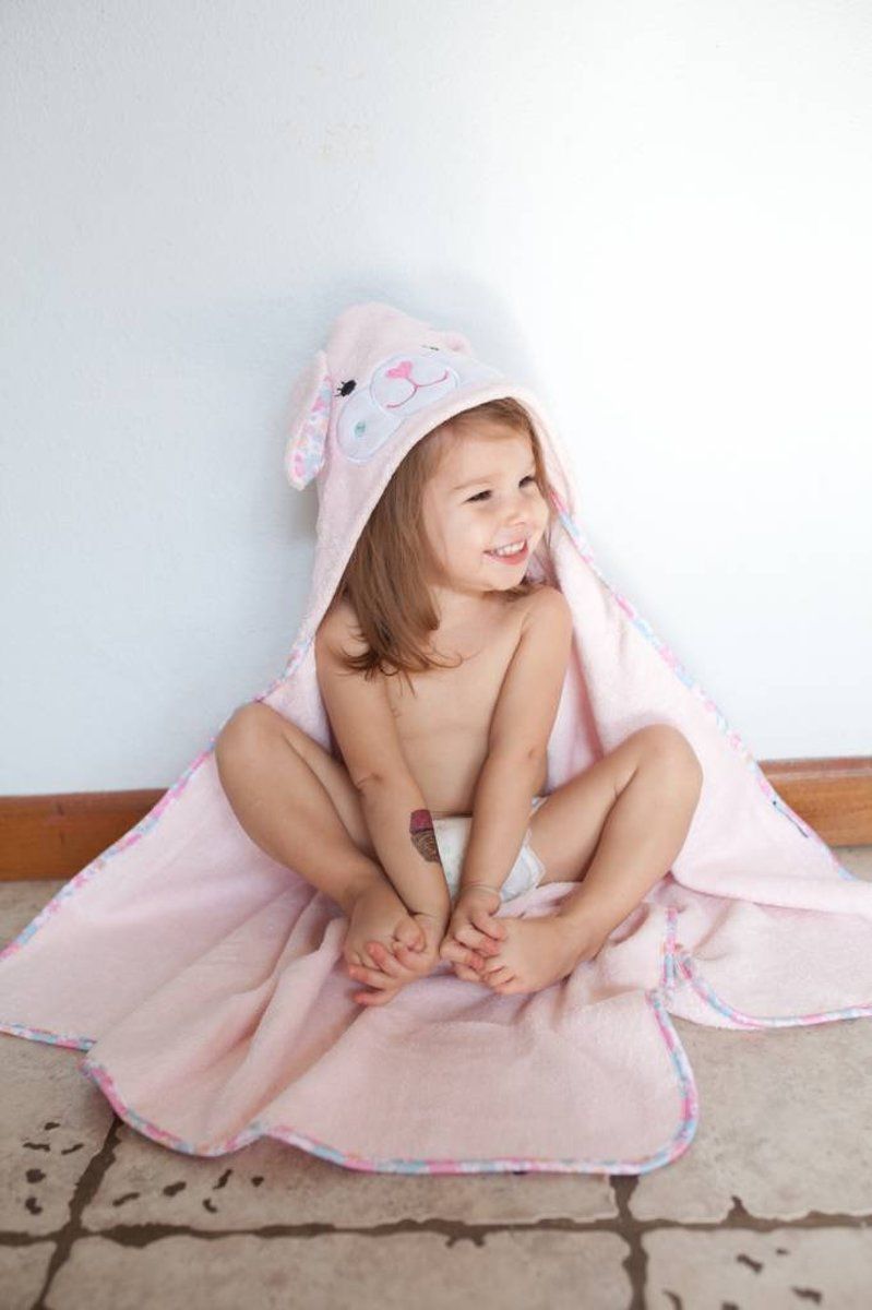 Zoocchini baby badcape - Beatrice the Bunny - roze