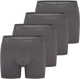 Sloggi Heren Lange Pijpen Boxershorts SLG Base 4-Pack - Effen - Shiver - Katoen/Elastaan - Maat XXL