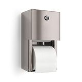 Commerciële toiletpapierdispenser, 2 rollen roestvrijstalen toiletpapierhouder. Wandmontage, vergrendelende weefseldispensers voor badkamer/toilet