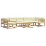 vidaXL - Buiten - bank - set - 6 - st - Wit - en - crèmekleurig