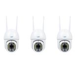 3-delige PNI 3-delige set IP440 WiFi PTZ draadloze videobewakingscamera, 4MP, digitale zoom, micro SD-slot, stand-alone, bewegingsdetectiealarm, bewegingsregistratie