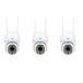 3-delige PNI 3-delige set IP440 WiFi PTZ draadloze videobewakingscamera, 4MP, digitale zoom, micro SD-slot, stand-alone, bewegingsdetectiealarm, bewegingsregistratie
