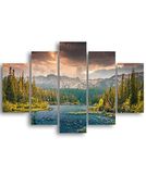 Homemania Muurfoto, motief: Lac-5, natuur en landschap, voor woonkamer, meerkleurig, van MDF, 95 x 0,3 x 60 cm