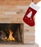 Koopman International Chaussette de Noël - imprimé sapin de Noël - avec éclairage - 41cm