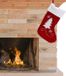 Koopman International Chaussette de Noël - imprimé sapin de Noël - avec éclairage - 41cm