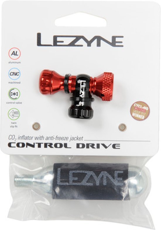 Lezyne Control Drive CO2 - CO2 pomp - 16 Gram Cartridge - Rood