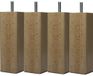 Margot Scandinavische zachtheid vierkante lattenbodem poten, 4 stuks, hout, natuurlijk gelakt, 7 x 7 x 20 cm