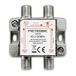 Metronic 336303 TV-verdeler, coax-splitter, DVB-T2 en satellieten, tv-antenne, afgeschermd, metaal, 1 ingang - 3 F-uitgangen