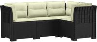 vidaXL 4-Persoons Tuin Sofa met Kussens Rattan Look PP Antraciet