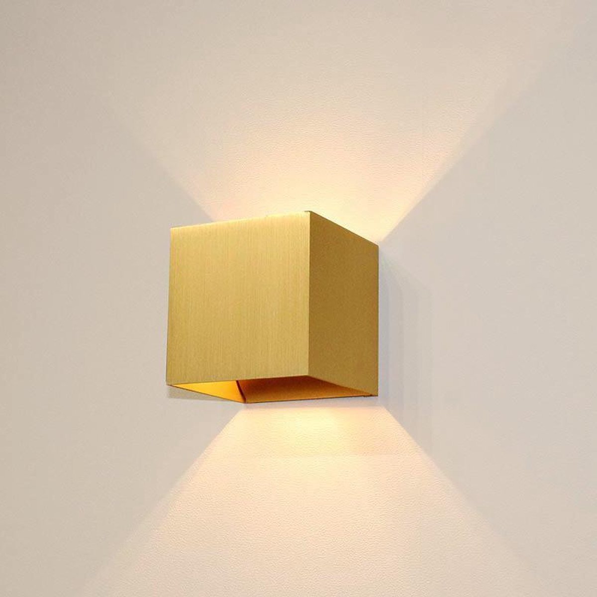 Cahaya kubus verlichting (rose) Goud | Dimbaar| 2023 model | LED Wandlamp warm wit | Geschikt voor binnen en buiten | Waterdicht IP65 | Instelbare stralingshoek | (rose) Gold |