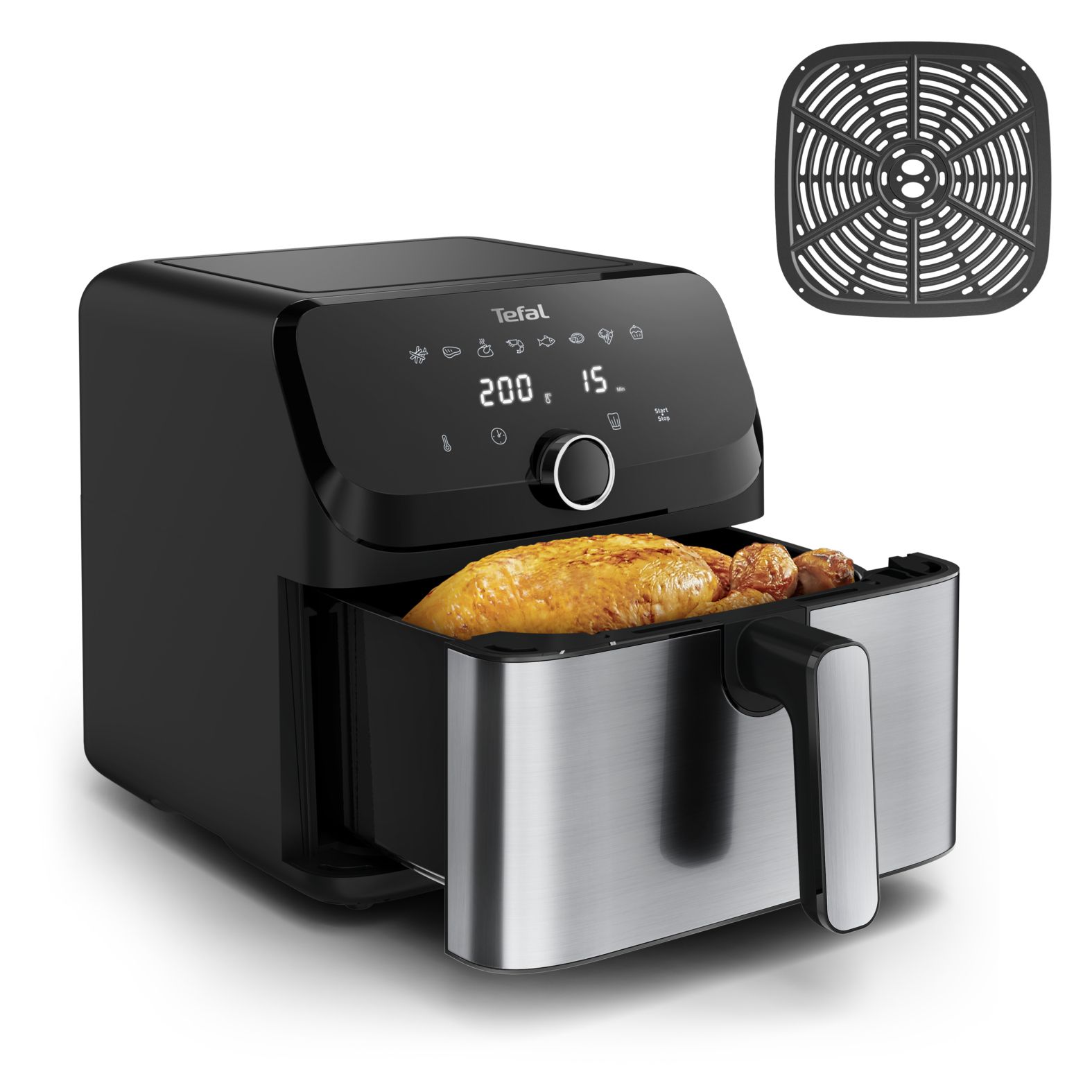 Tefal Easy Fry & Grill XXL EY855D - Air Fryer - 7.5L - 2020W - Black/Stainless Steel