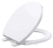 StarTech Toiletzitting - WC-zitting van rundleder - Snelheidsvergrendelingsscharnieren - Gemakkelijk te reinigen - Gladde PP-kunststof - Wit