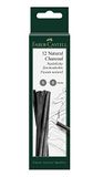 FABER-CASTELL Natuurlijke tekenkool Pitt 5-8 mm, 12 stuks
