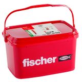 fischer DuoPower 6 x 30, praktische emmer met 3.200 universele pluggen, krachtige 2-componenten pluggen, kunststof pluggen voor bevestiging in beton, baksteen, steen, gipsplaat enz.