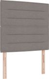 vidaXL Boxspring Bed met Hoofdeinde Taupe 120 x 190 cm Stof
