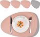 Set de sets de table en cuir - Sets de table lavables, imperméables et antidérapants - Sets de table résistants à la chaleur pour manger en extérieur dans le jardin - Rose Gris