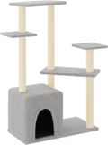 vidaXL Kattenmeubel met sisal krabpalen 107,5 cm lichtgrijs