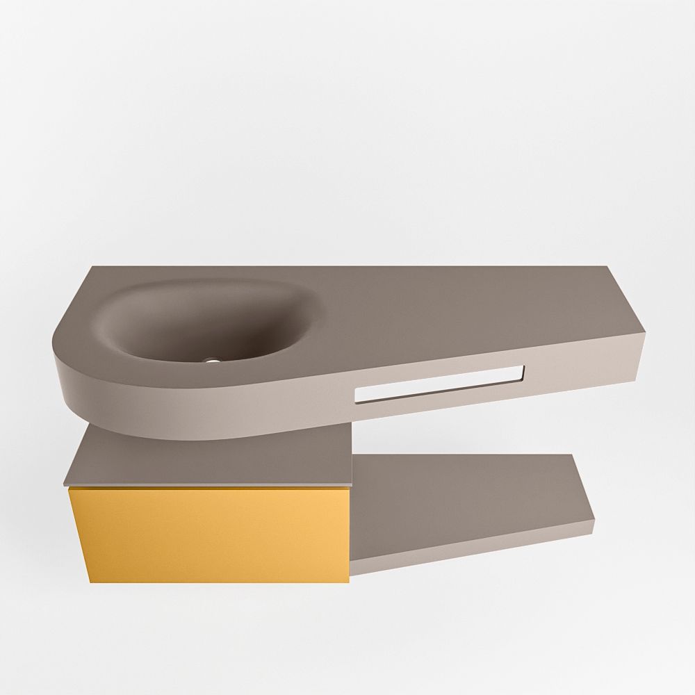 Mondiaz Riva Dulcet badkamermeubel links 120cm Smoke & Ocher