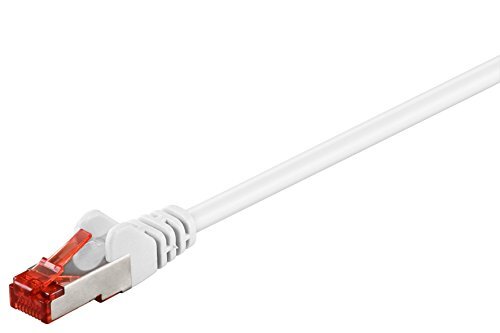 Goobay CAT patchkabel, ethernetkabel, dubbel afgeschermd, S-FTP, halogeenvrij, koper, RJ-45, vergulde contacten, div. Lengtes en kleuren, 1 Maand, wit, 1