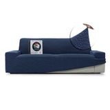 FAVERTI® Super elastische bankovertrek voor 3-zits van 180 tot 230 cm, model Novelle | marineblauw