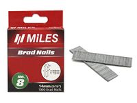 MILES Doos met 1000 spijkers, nr. 8, 14 mm, zwart, standaard.