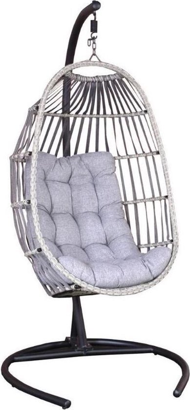 SenS-Line - Koko Relax Hangstoel - Inklapbaar - Voor Buiten/Binnen - Metaal/Polyester - L 103 x B 128 x H 210 cm