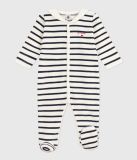 Petit Bateau Fluwelen babypyjama met streepjesprint Unisex Boxpak - Wit