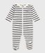 Petit Bateau Fluwelen babypyjama met streepjesprint Unisex Boxpak - Wit