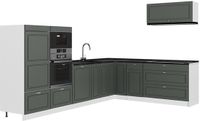 Vicco Hoekkeuken Fame-Line, Vert-Or Landhuis/Blanc, 327 x 227 cm sans plan de travail