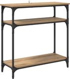 vidaXL Wandtafel Artisan Eiken 75 x 29 x 75 cm Bewerkt Hout