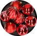 Feeric lights & Christmas Feeric lights and christmas kerstballen - 8x - 8 cm - kunststof - rood