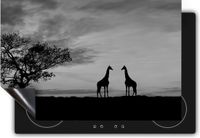Chefcare Inductie Beschermer Giraffe Zonsondergang - Zwart Wit - 57,6x51,6 cm