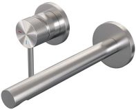 Brauer Brushed Carving Inbouw Wastafelmengkraan met Rechte Uitloop en Rozetten Model A2 RVS Geborsteld PVD