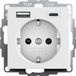 Gira Systeem 55 Dubbele USB Wandcontactdoos Met Kindbeveiliging - Wit - 245927