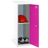 Simon Rack Simonlocker Commode, klein, 915 x 300 x 500 mm, Amario van metaal, incl. sleutel, wit/roze