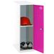 Simon Rack Simonlocker Commode, klein, 915 x 300 x 500 mm, Amario van metaal, incl. sleutel, wit/roze