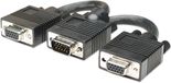 Manhattan 304559 VGA Y-kabel 0.15 m Zwart