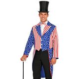 Widmann US Parade Team voor heren, bewakingsuniform, sterren en strepen, Amerikaanse vlag, carnavalskostuum, themafeest, meerkleurig, M