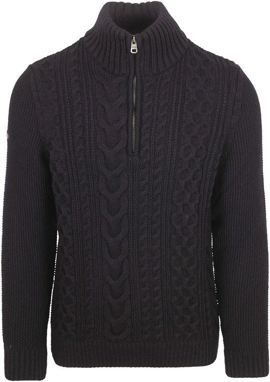 Superdry Jacob Cable Knit Half Zip Pullover Navy - Maat M - Heren